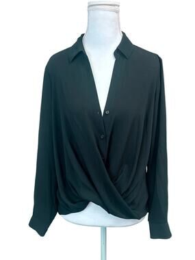 All in Favor Black semi-sheer blouse
